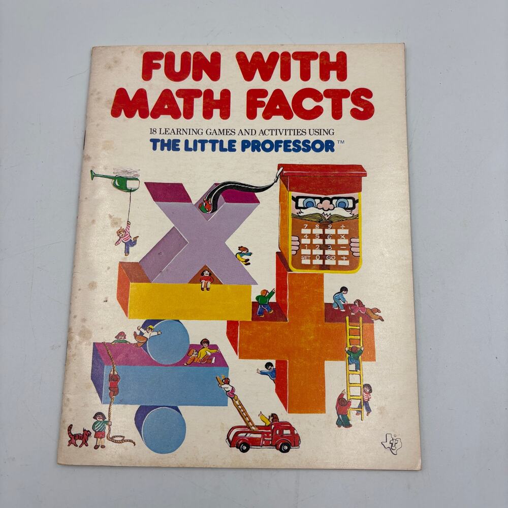 Vintage 1976 Fun With Math Facts The Little Professor Calculator Work Book